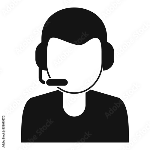 Soccer commentator icon. Simple illustration of soccer commentator vector icon for web design isolated on white background