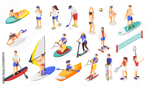 Summer Sports Isometric Icons