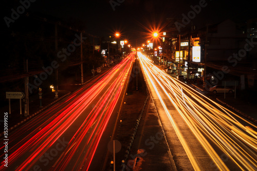 night traffic in the city