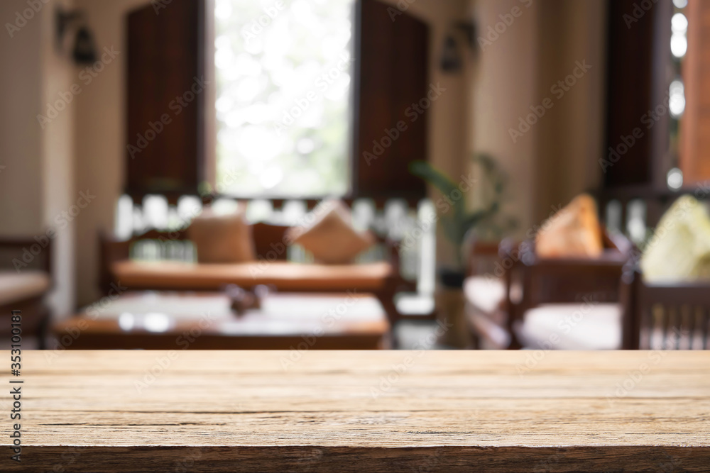 Empty desk platform over reception room background. For product display montage. Empty desk platform over reception room background. For product display montage.