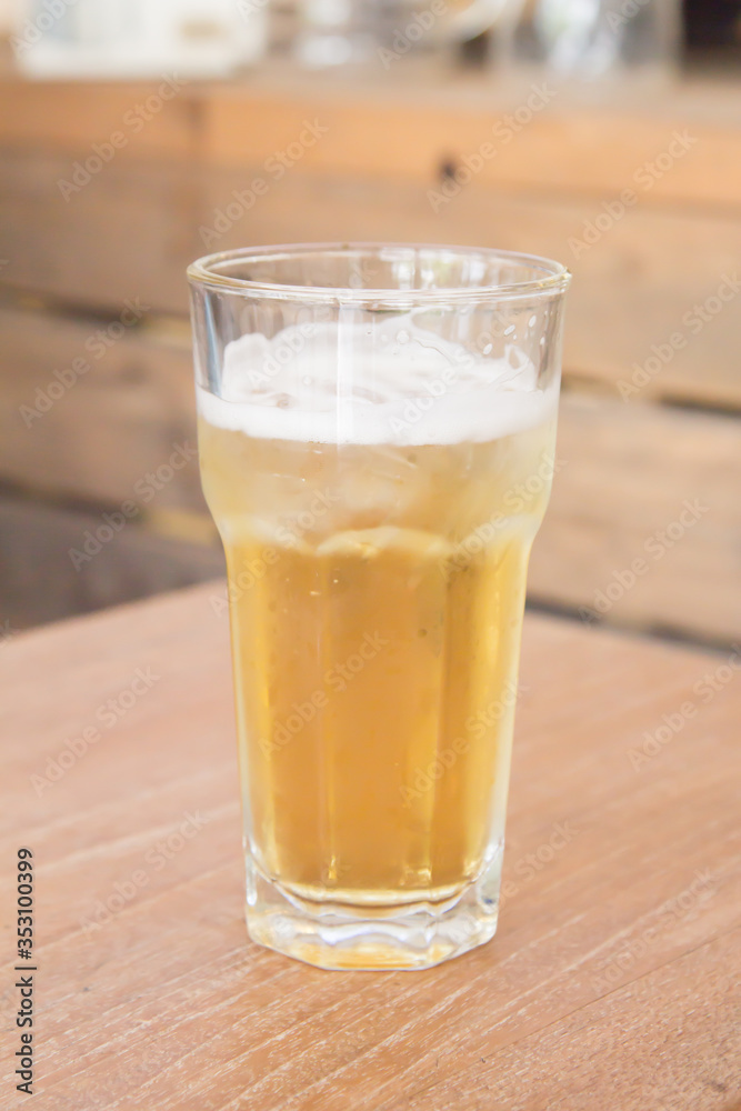Glass filled with fresh beer Glass filled with fresh beer
