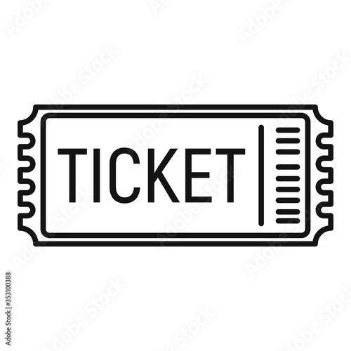 Soccer match ticket icon. Outline soccer match ticket vector icon for web design isolated on white background