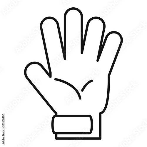 Soccer goalkeeper glove icon. Outline soccer goalkeeper glove vector icon for web design isolated on white background