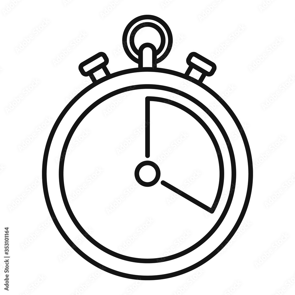Soccer stopwatch icon. Outline soccer stopwatch vector icon for web design isolated on white background Soccer stopwatch icon. Outline soccer stopwatch vector icon for web design isolated on white background