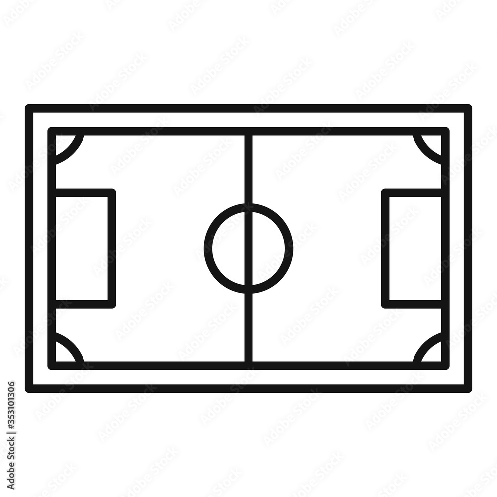 Soccer field icon. Outline soccer field vector icon for web design isolated on white background Soccer field icon. Outline soccer field vector icon for web design isolated on white background