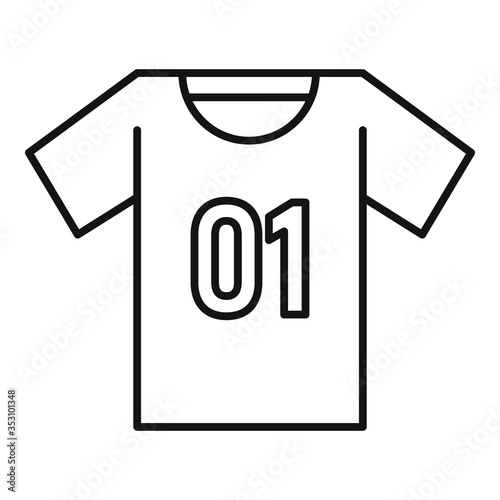 Soccer player tshirt icon. Outline soccer player tshirt vector icon for web design isolated on white background