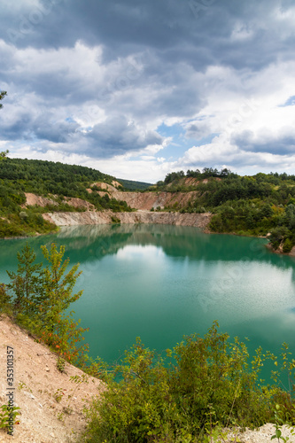 flooded former mine near Skrabske. Slovakia