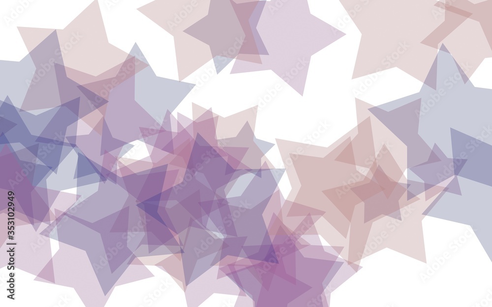 Fototapeta premium Gray translucent stars on a white background. Gray tones. 3D illustration