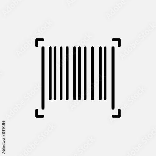 Barcode line icon. Identification and scanning symbol. logo. Outline design editable stroke. For yuor design. Stock - Vector illustration.
