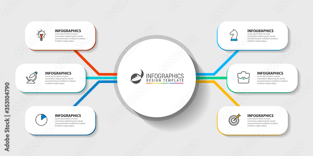Infographic design template. Creative concept with 6 steps
