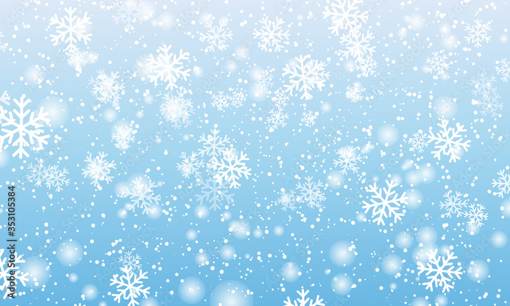 Snow background. Winter snowfall. Vector.