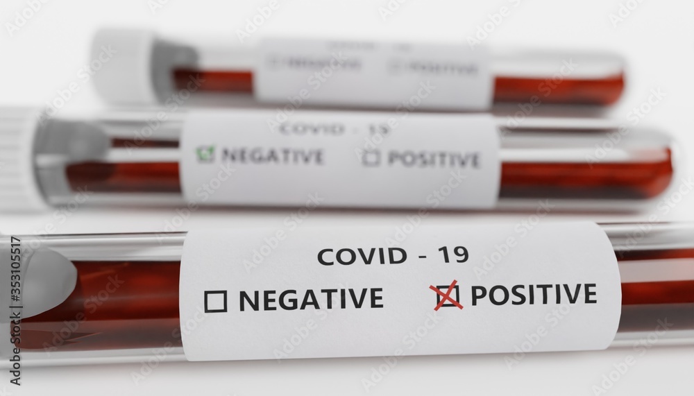 Obraz premium Realistic 3D Render of Test Tube - Covid-19 Test