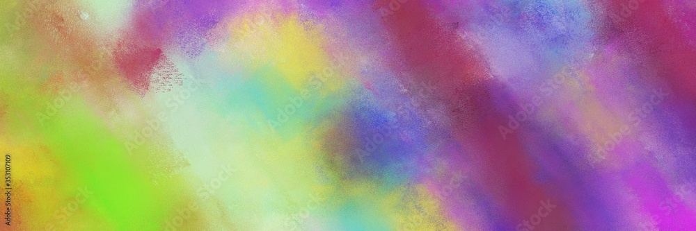abstract colorful diagonal background with lines and antique fuchsia, ash gray and yellow green colors. can be used as canvas, background or banner