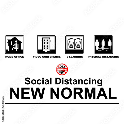 New Normal, after Covid-19 periode, icon vector