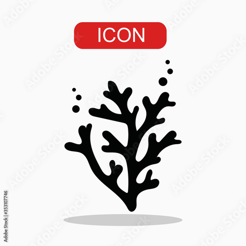 Coral icon Vector. Flat vector illustration in black on white background. EPS.