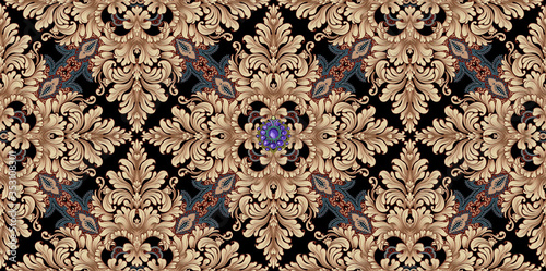 Decorated with elegant and luxurious patterns. Rococo, Baroque style, retro elements, invitation cards, textiles, wrapping paper and fabric design.