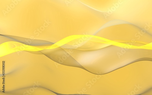 Abstract gold background. Beautiful backdrop with yellow waves. 3d illustration. © Plastic man