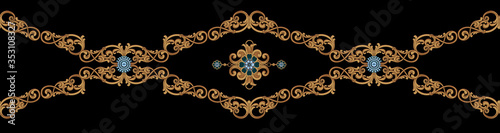 Decorated with elegant and luxurious patterns. Rococo, Baroque style, retro elements, invitation cards, textiles, wrapping paper and fabric design.