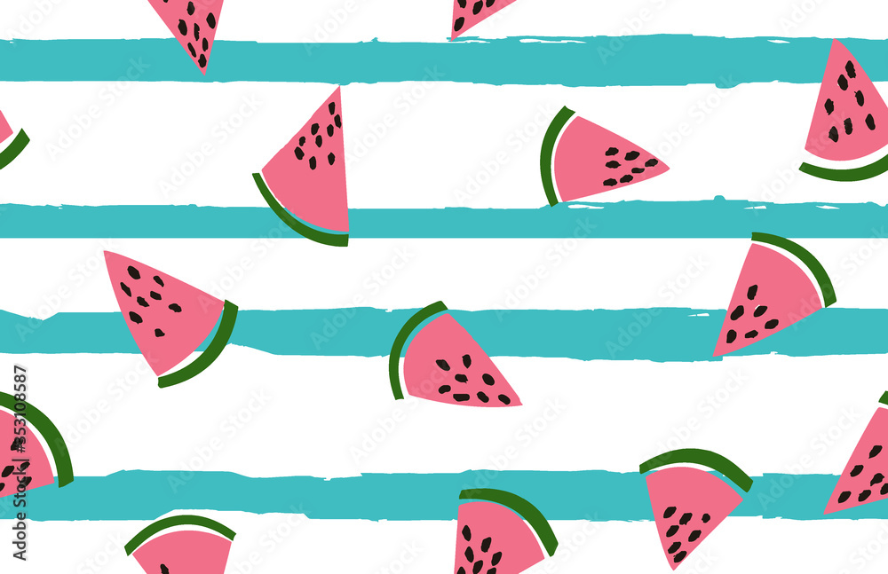 watermelon slices , summer prints , 