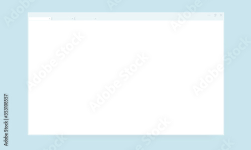 Blank browser window. Desktop computer frame vector clay mockup. Minimal template for web design presentation.