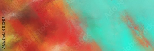 abstract colorful diagonal background with lines and peru, coffee and medium aqua marine colors. can be used as card, banner or header