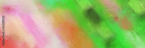 abstract colorful diagonal background with lines and yellow green  moderate green and baby pink colors. art can be used as background or texture