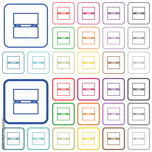 Empty toolbox outlined flat color icons