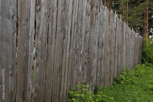  Old Weathered Sunburnt Tall Wood Fence