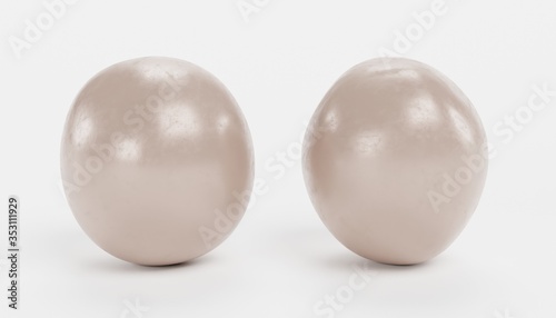 Realistic 3D Render of Pearls