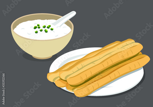 Congee and Youtiao (Chinese cruller)