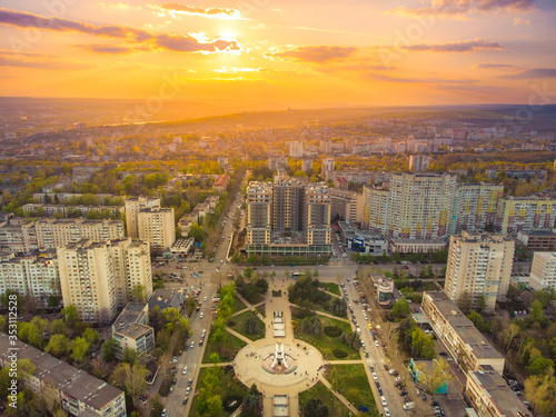 View of the park Afghan in Chisinau  Moldova. Aerial view