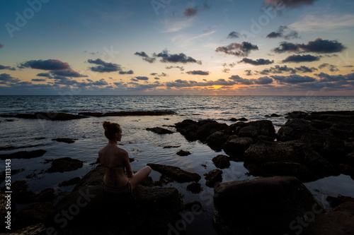 Sexi woman watching Sunset Phu Quoc © sitriel