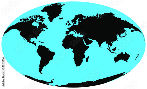 World Map in Oval Shape VectorImages, Stock Photos & Vectors. oval surround the globe. Abstract elliptic globe.