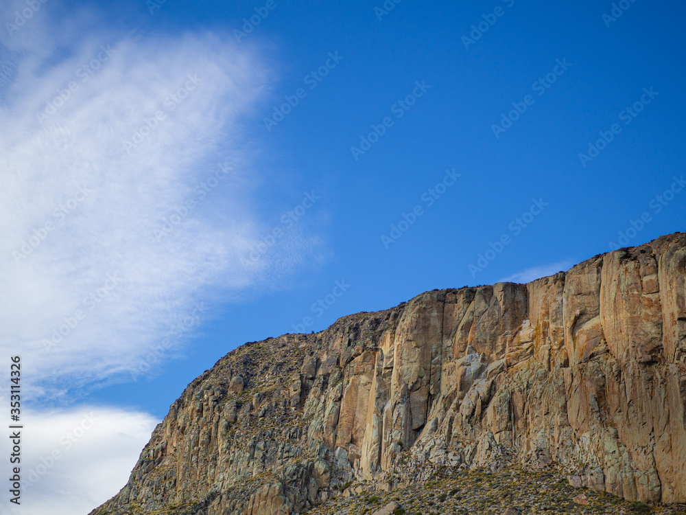 Argentina Patagonia rocks landscape. Mountain view