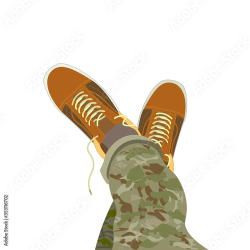 foot in sneakers