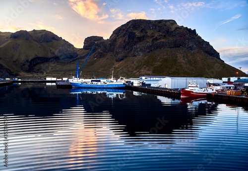 View of the port in Vestmannaeyjar, Iceland. photo