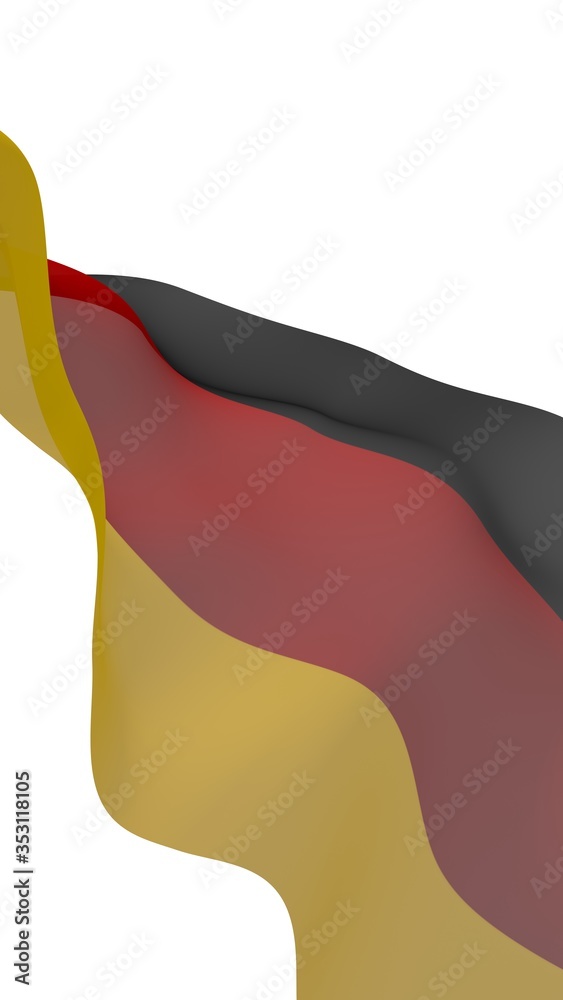 Obraz premium Flag of Germany. Wide format 3D illustration. State symbol of the Federal Republic of Germany. 3D rendering