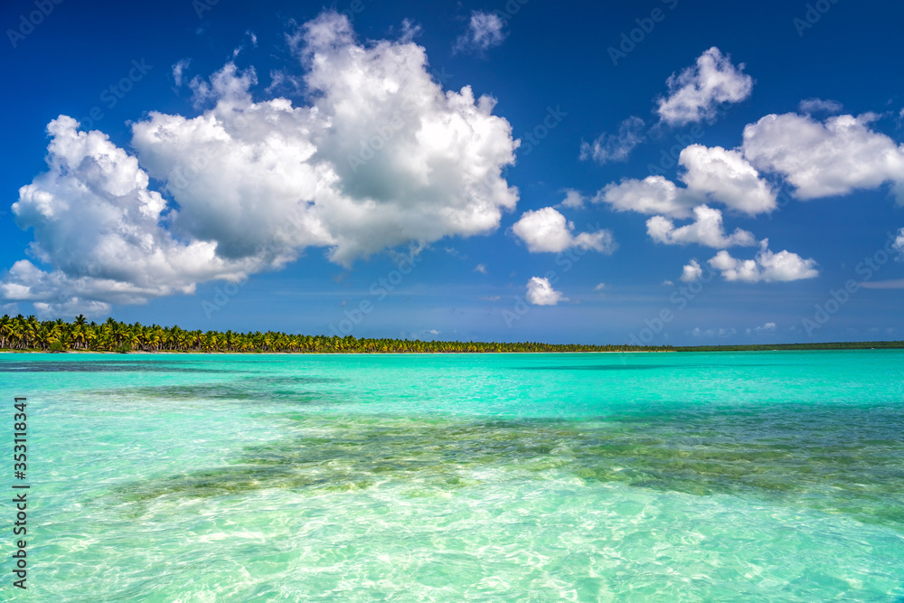 Beautiful tropical sunny beach in Dominican republic