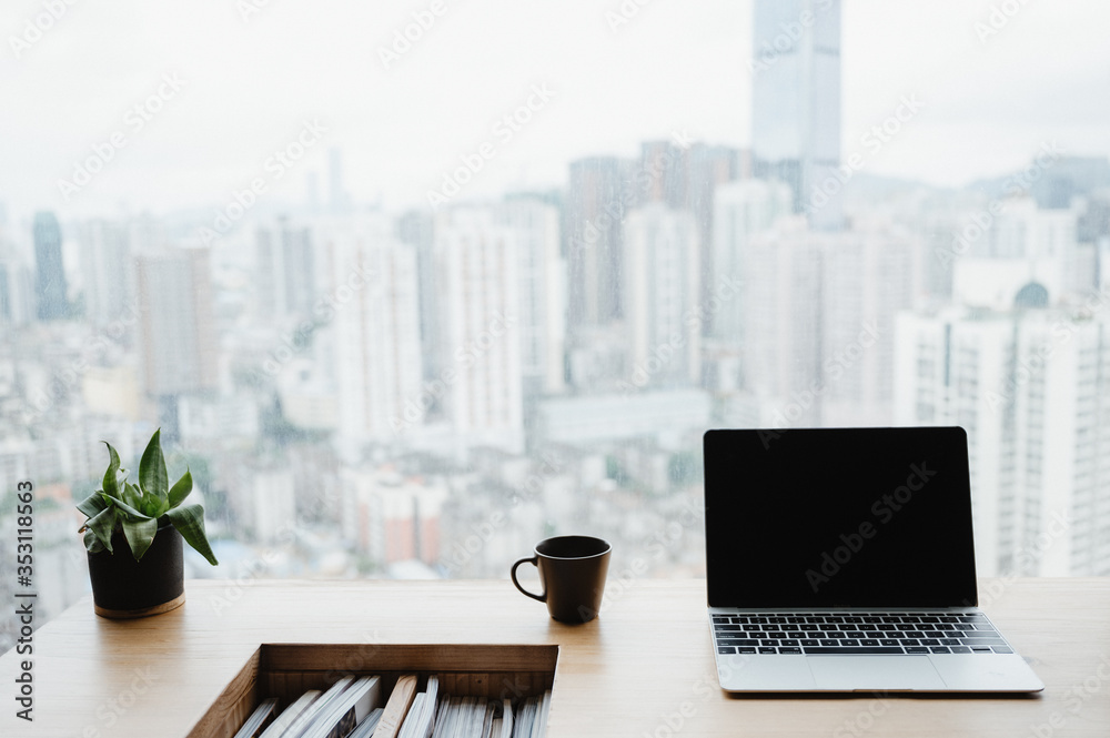 business space for working from home in the concept of social distancing business space for working from home in the concept of social distancing