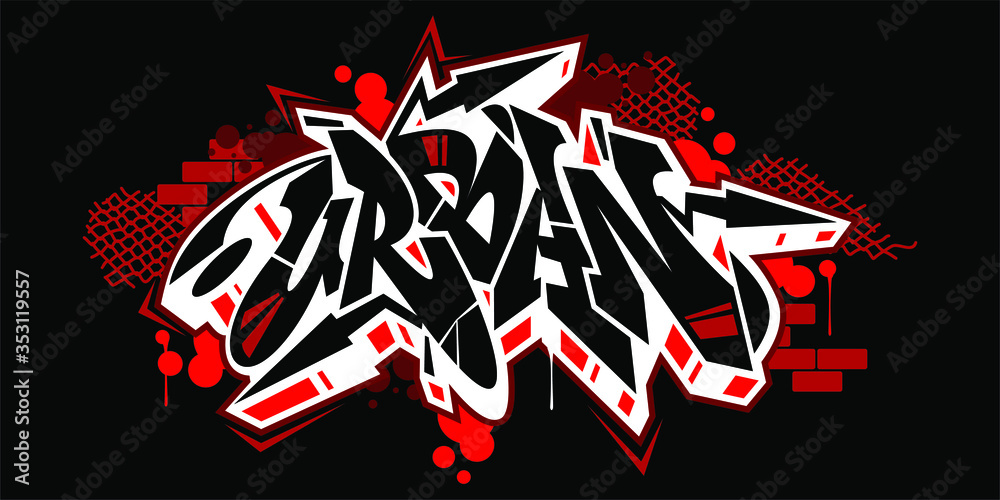 Hiphop Graffiti Style Word Urban Vector Typography Illustration