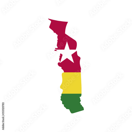 Togo Flag country of Africa, African map illustration, vector isolated on white background