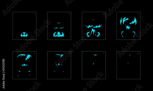 Water explosion effect. Explosion Animation effect. Animation Sprite sheet for games, cartoon or animation. vector style animation effect 1038.