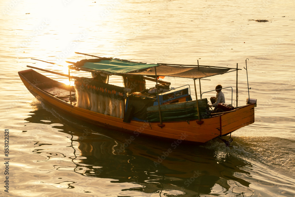 Fototapeta premium fishing boats on the beach