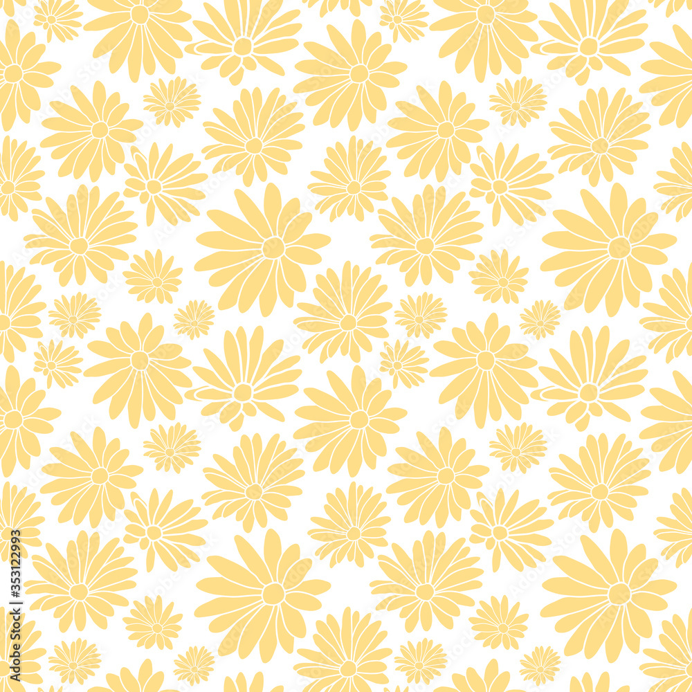 Light Yellow Flower Floral Textile Pattern