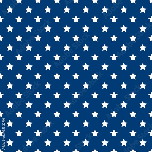 American patriotic seamless pattern white stars on red background