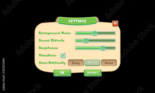 settings ui kits vector - game settings vector kits