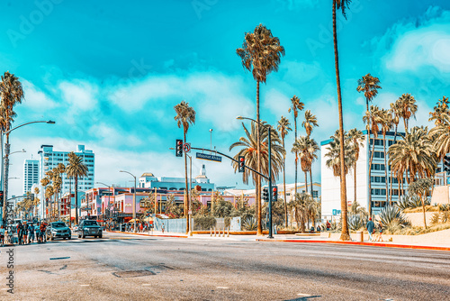 City views, Santa Monica streets - a suburb of Los Angeles. California.USA.