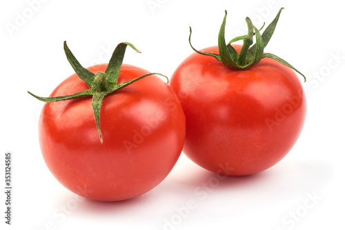 Fresh ripe tomatoes, isolated on white background