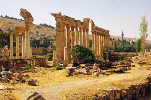 Roman ruins in the city of Baalbek, Lebanon photo