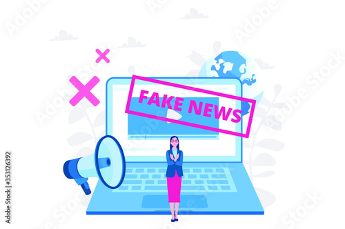 Fake News , press media campaign. Vector illustration for web banner, infographics, mobile. 